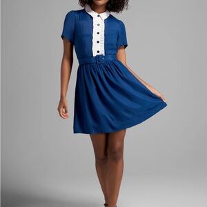 Elegant Blue Short Sleeve Dress